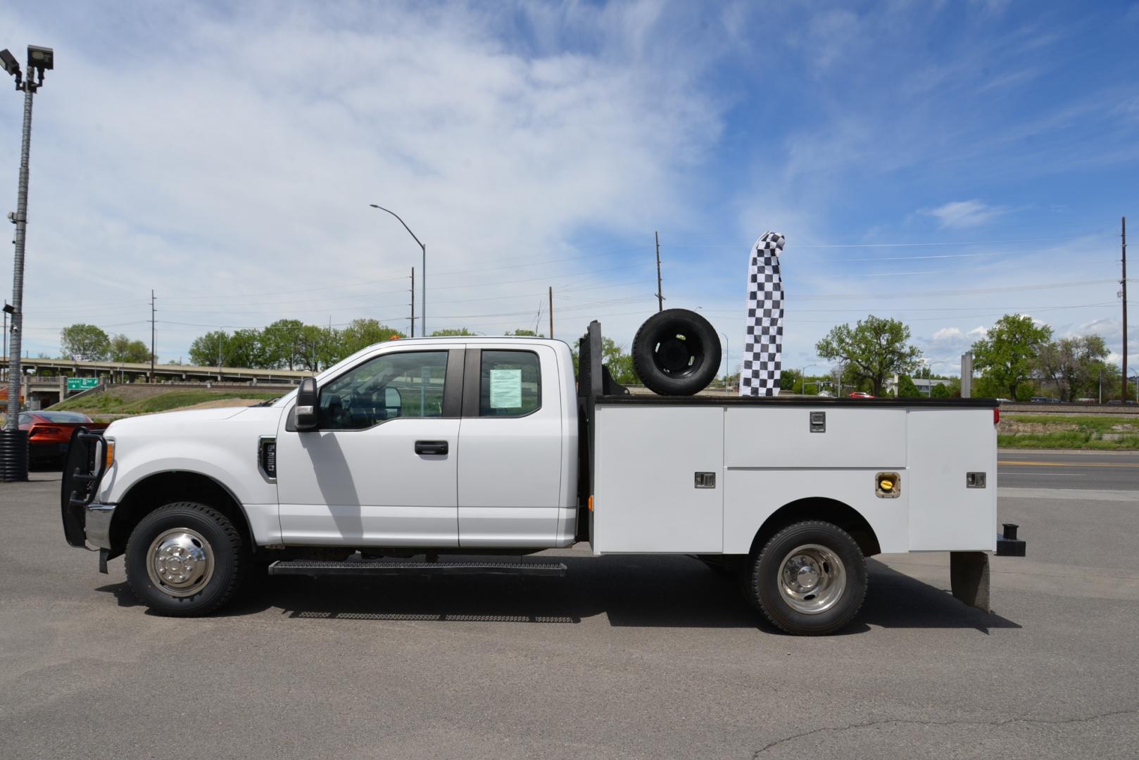 2017 White /Gray Ford F-350 SD XL Supercab Dually (1FD8X3H69HE) with an 6.2 Gasoline V8 engine, 6 speed automatic transmission, located at 4562 State Avenue, Billings, MT, 59101, (406) 896-9833, 45.769516, -108.526772 - 2017 Ford F-350 SuperCab Dually 4WD - Service Body! 6.2L V8 OHV 16V Engine - 6-Speed Automatic Transmission - 4WD - Service/Utility Body - 133,429 miles - Inspected and serviced - copy of inspection and work performed as well as a full vehicle history report provided - Ready to go to the jobsite - Photo#2